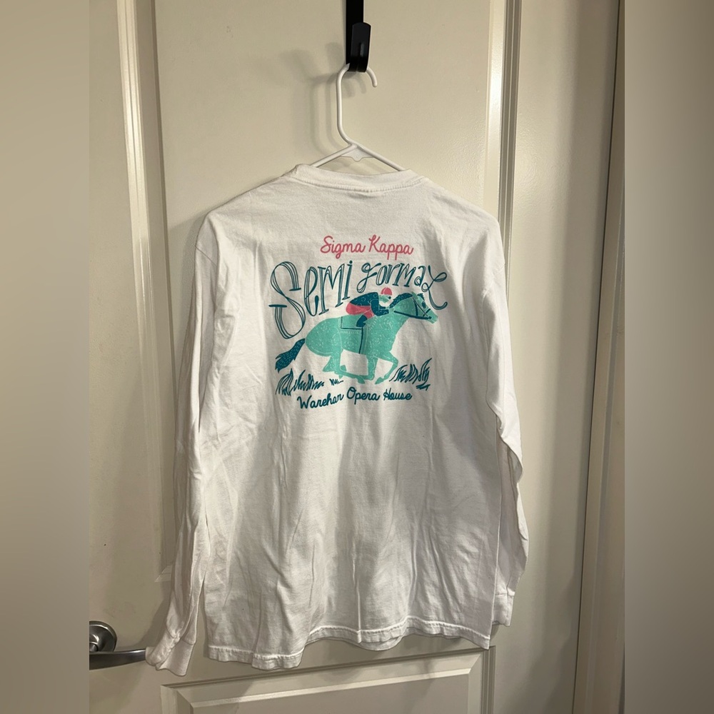 Comfort Colors White semi formal Long Sleeve Tee sigma kappa sorority